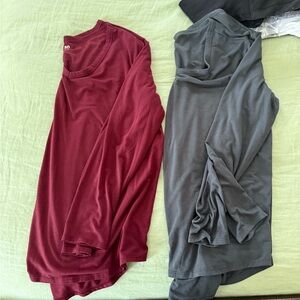 SO Women's Long Sleeve Tees - Burgundy and Gray